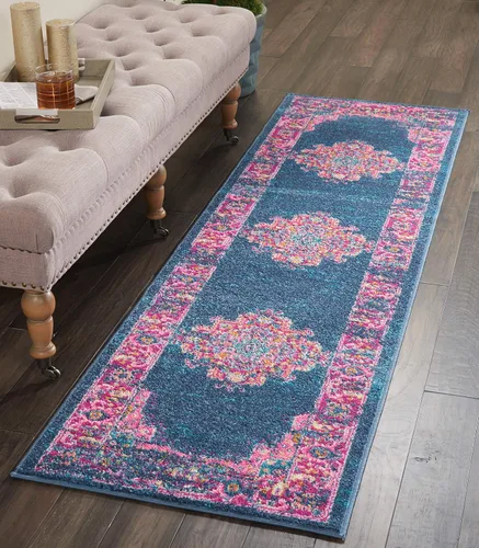 Vista 69 de Nourison Passion Alfombra marfil/negro, de 2 pies 2 pulgadas x 10 pies, fácil de limpiar, no desprende pelo, para habitación, sala, comedor, cocina