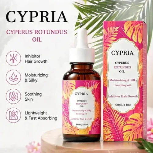 Vista 2 de Cypria Cyperus Rotundus Hair Growth Inhibitor Oil, Herbal Body Oils, Skin Smoothing & Moisturizing Oil, Lightweight Plant Based Oil for Arms, Legs