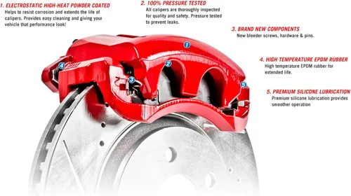 Vista 3 de Power Stop - Juego de calibradores para 2005 - 2012 Ford F-250 F-350 Super Duty [Aplicación específica] Par delantero de calibradores recubiertos