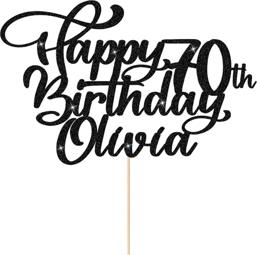 Vista 6 de Decoración personalizada para pastel de cumpleaños, decoración de pastel de cumpleaños, cualquier nombre, edad 1, 10, 16, 18, 20, 21, 30, 40, 50