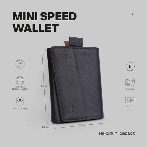 Vista 9 de The Frenchie Co. - Wallet Mini - Mini billetera organizadora de tarjetas compacta - Diseño de bolsillo delgado para el transporte diario - Perfil