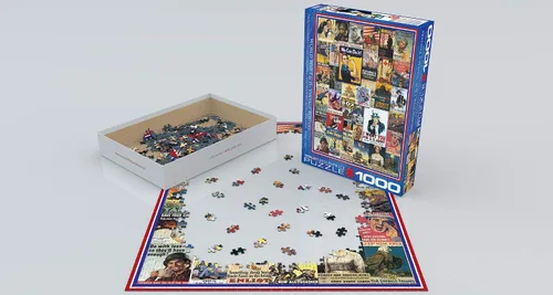 Vista 2 de EuroGraphics Pósteres vintage de la Primera Guerra Mundial y la II Rompecabezas de 1000 piezas, 19.25" x 26.5