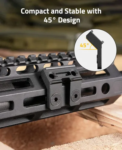 Vista 2 de CVLIFE Soporte de riel M para linterna táctica, 45 grados compatible con la serie M300/M600