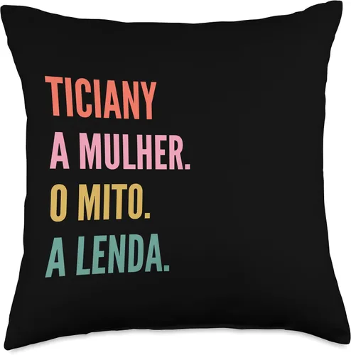 Vista 4 de Funny Portuguese First Name Design - Ticiany Throw Pillow