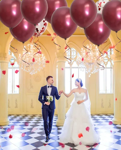 Vista 3 de Globos de color burdeos, globos de confeti rojos para bodas, despedidas de soltera, cumpleaños, fiestas, aniversarios, día de San Valentín
