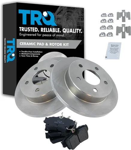 Vista 165 de TRQ Juego de pastillas de freno y rotor de cerámica trasera compatible con Honda Accord V6 1998-02 3.0L con frenos de disco traseros 02-06 Acura RSX