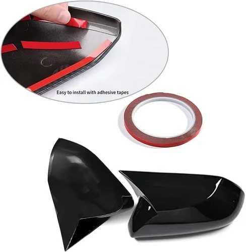 Vista 5 de Cubierta de espejo retrovisor lateral de cuerno de buey para automóvil, protector de espejo retrovisor, cubiertas de decoración, accesorios