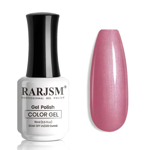 Vista 30 de RARJSM Esmalte de uñas en gel color albaricoque, dorado con brillantina, neutro, transparente, color nude, esmalte de gel para remojar para remojar