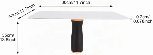 Vista 4 de Halcón de enlucido de aluminio con mango extraíble, soporte para tablero de mortero de yeso de 11.8 pulgadas, herramienta de enlucido para paneles