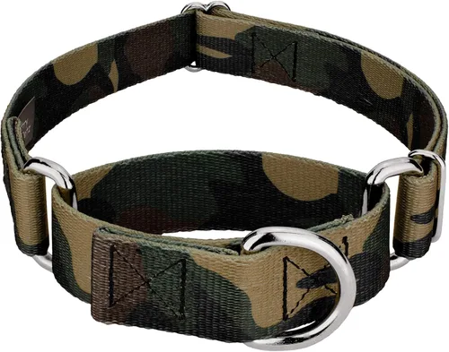 Vista 24 de Country Brook Petz - Collar de perro Martingala de camuflaje azul con diseño de camuflaje y diseños resistentes (1/2 pulgada, 2XS)