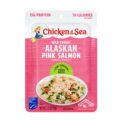 Vista 21 de Pollo del mar sin piel y sin hueso Pacífico ahumado salmón, bolsa de 3 onzas (paquete de 12)