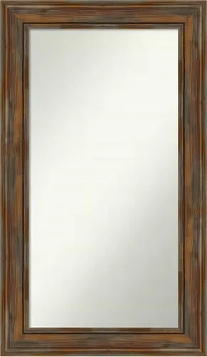 Vista 73 de Amanti Art Espejo de baño marrón para sobre fregadero, 26 x 26 pulgadas, espejo de tocador cuadrado marrón rústico Alexandria, marco de madera