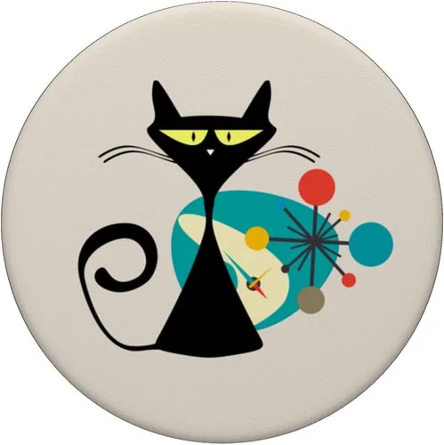 Vista 3 de Midcentury Mid Century Cat Retro Atomic Age Space Modern PopSockets intercambiables PopGrip
