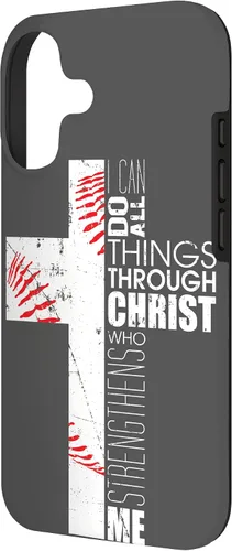 Vista 2 de Baseball Phone Case Christian Bible Verse Philippians 4:13 Case for iPhone 17
