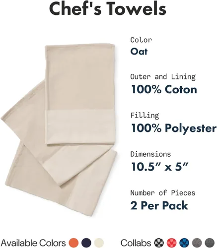 Vista 2 de hedley & bennett Chef's Towels - Toallas de cocina 100% algodón, paños de cocina de absorción rápida, toalla de cocina suave y duradera, lavable a