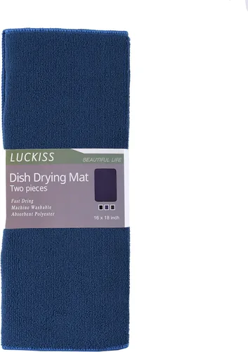 Vista 7 de LUCKISS Tapete de microfibra reversible para secar platos, paquete de 2 almohadillas de secado súper absorbentes, tapete escurridor de platos