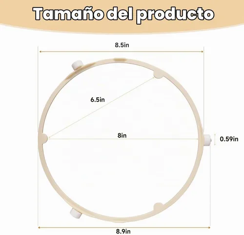 Vista 2 de Anillo giratorio de microondas Anillo de rueda de soporte de rodillo de 8.5 pulgadas compatible con Samsung GE Frigidaire Reemplazar#: WB06X10625