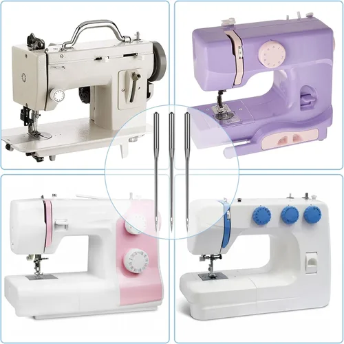 Vista 3 de 30 piezas de agujas universales para máquina de coser - Tamaños 90/14 100/16 110/18, aguja de máquina de coser resistente para tela gruesa