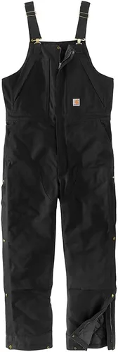 Vista 2 de Carhartt Hombre 105470 Peto con Aislamiento de Lona Resistente Corte Holgado, Negro, XL