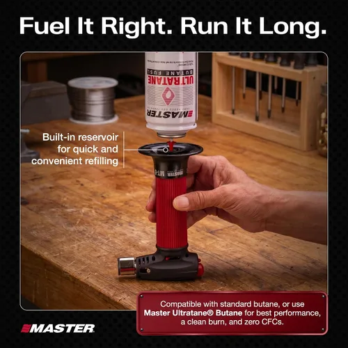 Vista 8 de Master Appliance MT-51 Antorcha de butano profesional, linterna de antorcha manual, antorcha mini de llama ajustable, recargable con combustible