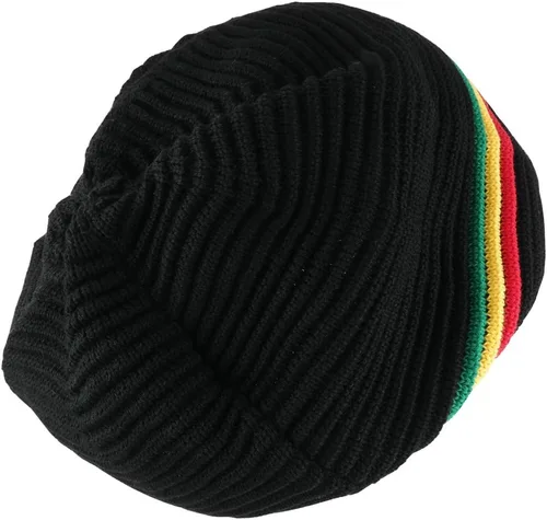 Vista 3 de Gorro de punto 100% algodón Rasta estilo corona profunda