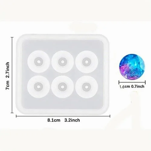 Vista 2 de 2 piezas de cuentas de esfera con agujeros redondos de resina epoxi joyería