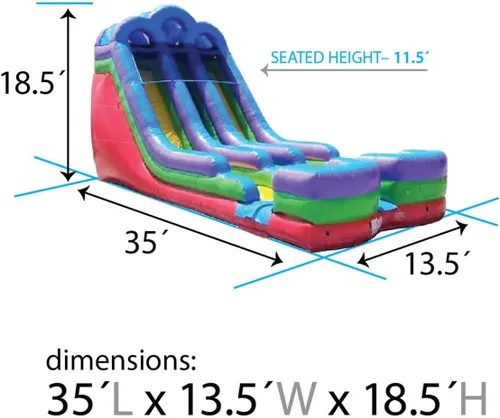 Vista 6 de TentandTable Tobogán acuático inflable de doble carril para niños y adultos, diversión acuática gigante de grado comercial, incluye soplador de aire
