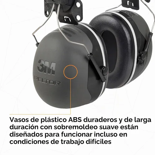 Vista 6 de 3M PELTOR - Orejeras de protección auditiva, serie X5, protección contra el ruido NRR 21 dB, construcción, fabricación, automoción
