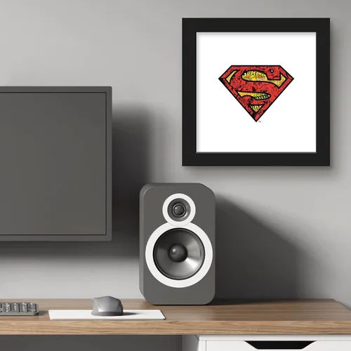 Vista 5 de Trends International Gallery Pops DC Comics Superman - Póster de pared con logotipo de mosaico de cómic S-Shield, 12 x 12 pulgadas, versión Versión