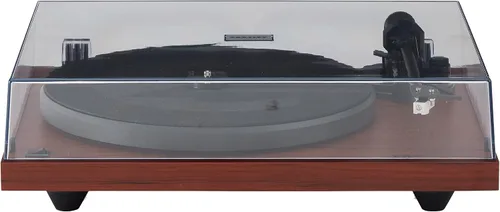 Vista 4 de Crosley C6B-MA tocadiscos Bluetooth con accionamiento por correa con brazo de tono ajustable, caoba