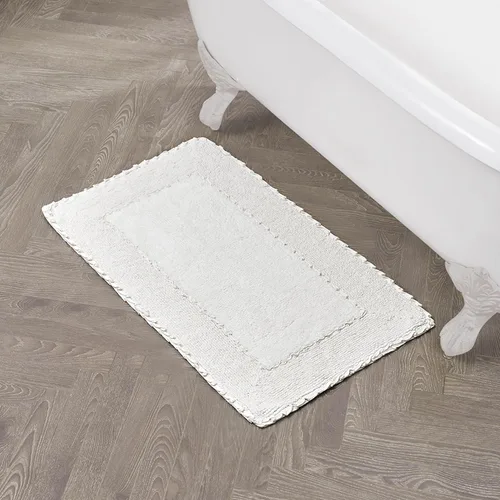 Vista 29 de Laura Ashley Ruffle tapete para baño de algodón de 17 x 24 pulgadas