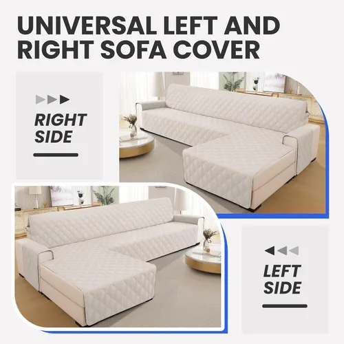 Vista 8 de XINEAGE Fundas 100% impermeables para sofá modular en forma de L, reversible, lavable, con botones de chaise plum flower, protector de muebles