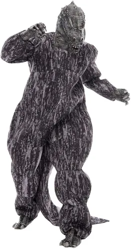 Vista 3 de EraSpooky - Disfraz de dinosaurio monstruo para hombre color gris