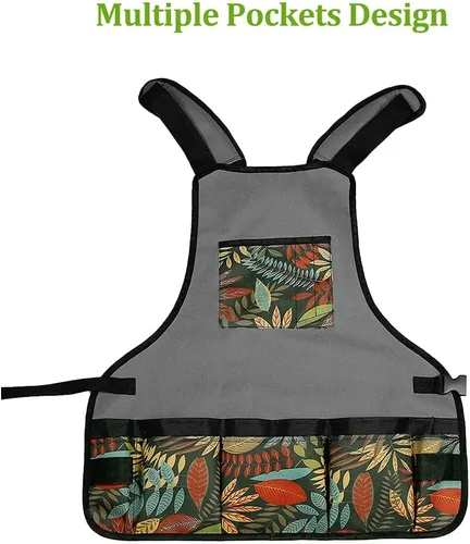 Vista 4 de Garden Apron Oxford Cloth Work Apron With Pockets Adjustable Heavy Duty Tool Apron for Men & Women