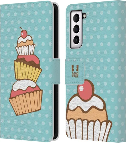 Vista 142 de Head Case Designs Assortment Cupcakes Happiness Leather Wallet Case Compatible with Samsung Galaxy A07 4G Surtido