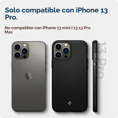 Vista 2 de Spigen - Mag Armor - Funda compatible con MagSafe diseñada para iPhone 13 Pro (2021) - color negro mate