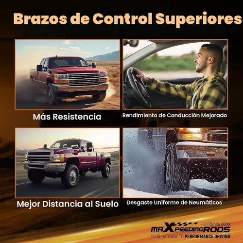 Vista 8 de maXpeedingrods Brazo de control superior elevado de 2-4 pulgadas para Chevy Silverado/GMC Sierra 1500 1999-2006