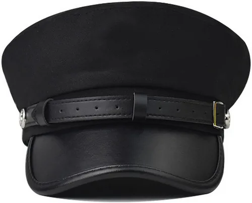 Vista 2 de Brcus Gorra para hombre y mujer, diseño de capitán de marinero, boina de pico