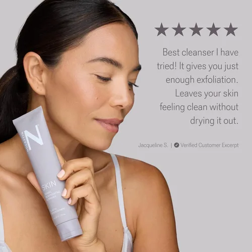 Vista 6 de NULASTIN Limpiador facial rejuvenecedor dérmico, limpiador facial iluminador y exfoliante para mujeres con cuentas de jojoba + limpia, exfolia e
