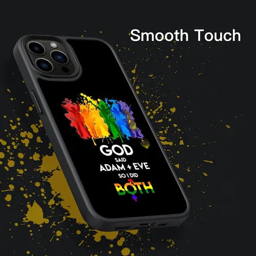 Vista 4 de Funda para teléfono con texto en inglés "I Did Both, God Rainbow LGBT Human Pride Compatible con iPhone 16 15 14 13 12 11 Pro Max Galaxy S25 S24 S23