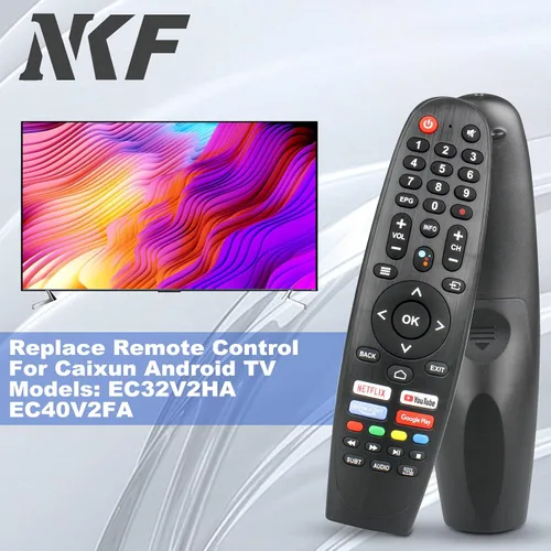 Vista 2 de EC32V2HA EC40V2FA Reemplazo de control remoto para Caixun Android TV Remote y BLAUPUNKT, para SANSUI TV Remote y ARRQW