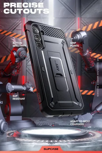 Vista 6 de SUPCASE Funda para Samsung Galaxy S23 FE con soporte y clip para cinturón, [Unicorn Beetle Pro] [Protector de pantalla integrado]