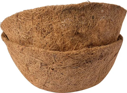 Vista 7 de 3 forros redondos de coco de 10 pulgadas, cesta colgante 100% natural de repuesto de fibra de coco para jardín, maceta, verduras y hierbas