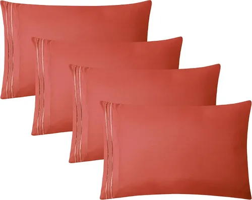 Vista 22 de Clara Clark Fundas de almohada de tamaño estándar – Funda de almohada ultra suave, fundas de almohada de microfibra ligera tamaño Queen – Juego de 2