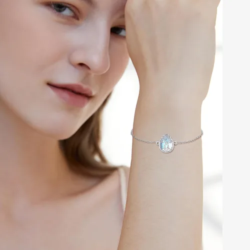 Vista 2 de YFN Pulsera de plata de ley con el árbol de la vida para hermana, regalo de cumpleaños para hermanas (pulsera de plata de hermana)