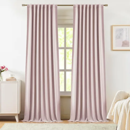 Vista 11 de Vision Home Cortinas Completamente Opacas de Lino Azul Niebla de 84 Pulgadas de Largo para Dormitorio y Sala de Estar, Paneles de Ventana Niebla Azul