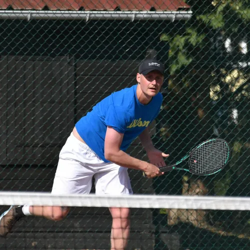 Vista 6 de Raqueta de tenis profesional para adultos, 2 jugadores de 27 pulgadas, raqueta de tenis de velocidad aceptable para principiantes y profesionales