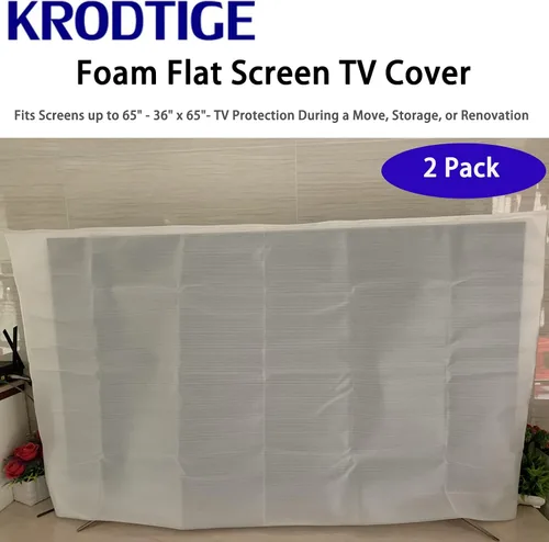 Vista 2 de Krodtige Paquete de 2 fundas de espuma para TV de pantalla plana para televisores de pantalla plana de hasta 36 pulgadas de alto x 65 pulgadas