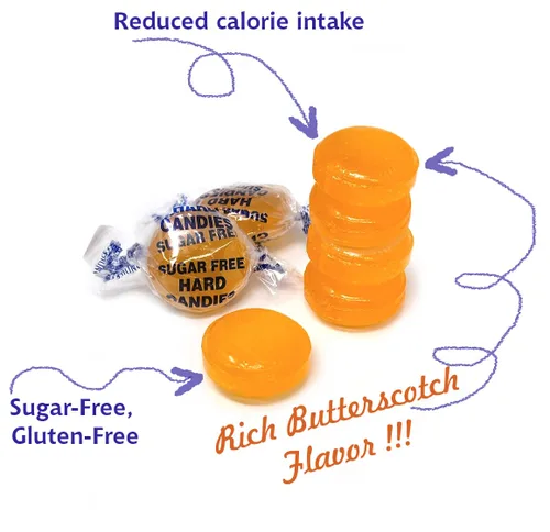 Vista 5 de SweetGourmet Caramelo duro con botones de caramelo sin azúcar, 1 libra, sin grasa, sin gluten, 90 piezas