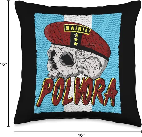 Vista 4 de Guatemala Polvora Guatemalan Veteran Kaibiles - Almohada patriota de la fuerza especial del ejército guatemalteco, 16 x 16 pulgadas, multicolor